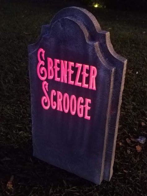 Ebenezer Scrooge Custom Gravestone Tombstone Led Illuminated Etsy