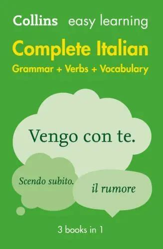 COMPLETE ITALIAN GRAMMAR Verbs Vocabulary 3 Books In 1 Collins Easy