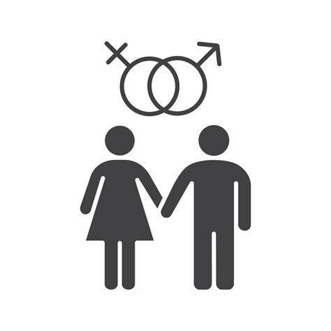 Icono De Pareja Heterosexual S Mbolo De Silueta Hombre Y Mujer