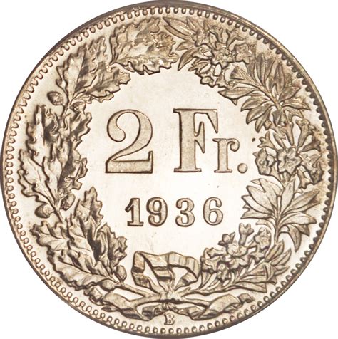 2 Francs Helvetia Debout Argent Suisse Numista
