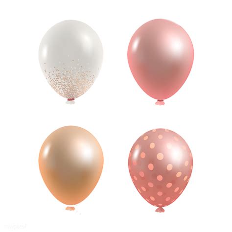 Pink And Gold Balloons Png Photo Png Mart