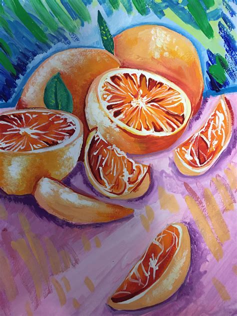 Gouache Oranges Art Amino