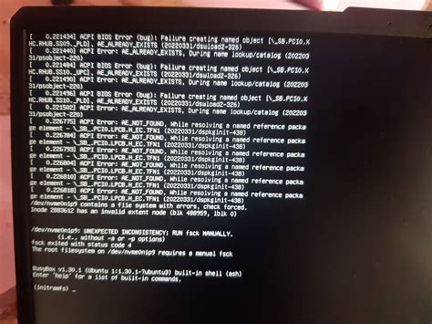 Dual Boot When Booting To Ubuntu Acpi Bios Error Appears Ask Ubuntu