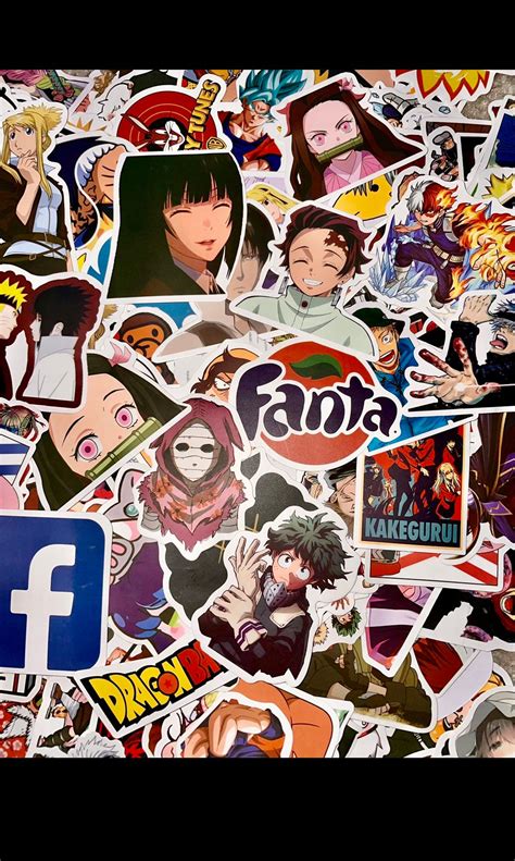 Random Anime Sticker Pack Vinyl Sticker For Journal Water Etsy