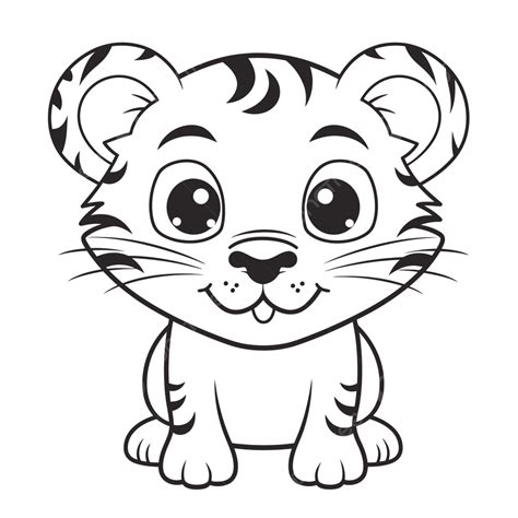 Cute Tiger Coloring Pages Baby Tiger Coloring Page Outline Sketch