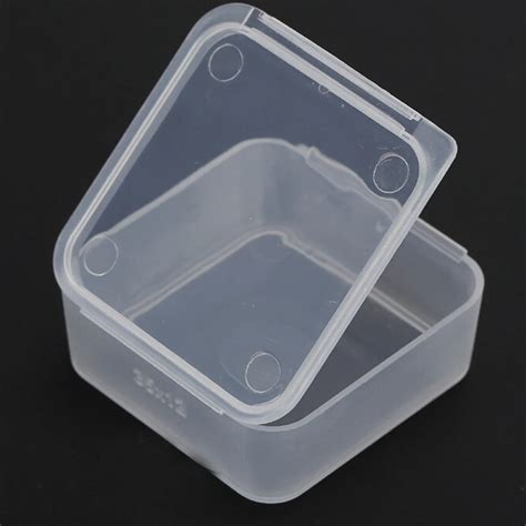 5pcslot With Lid Small Square Plastic Clear Transparent Collection
