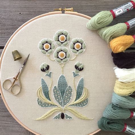 Crewel Work Embroidery Kit The Auricula Collector Melbury Hill
