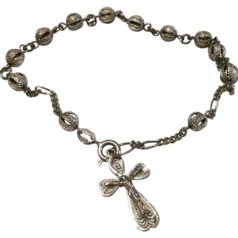 Vintage 800 Silver Rosary Bracelet From Bestkeptsecrets On Ruby Lane