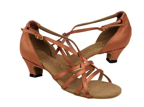 S9279 Tan Satin And Cuban Heel