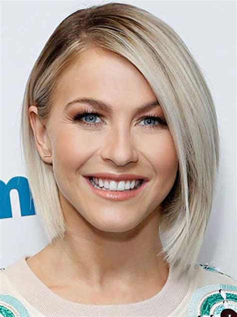 Short pastel blonde bob haircut for thin hair. 9 Stylish Women's Layered Haircuts for Round Faces ...
