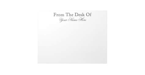The heading at the top of a letterhead. FROM THE DESK OF NOTEPAD | Zazzle.com