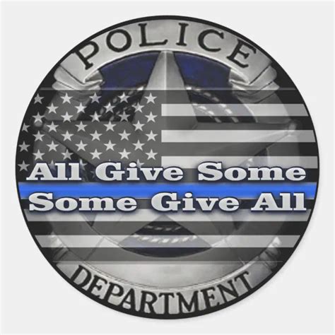 Police Officer Memorial Badge Classic Round Sticker Zazzle
