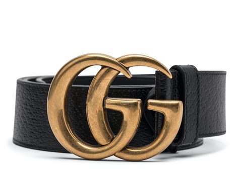 Gucci Double G Gold Buckle Textured Leather Belt 15 Width