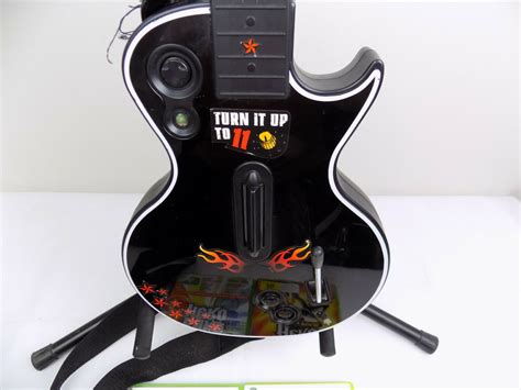 Xbox 360 Guitar Hero Rock Band Wireless Controller Les Paul Gibson 2x Games Starboard Games