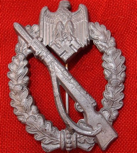 Ww2 German Army Waffen Ss Infantry Assault Badge In Silver Shuco Jb