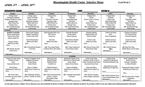 Skilled Nursing Facility In Passaic County New Jersey Current Menu