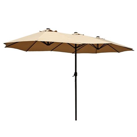 Le Papillon 15 Ft Market Outdoor Umbrella Double Sided Aluminum Table