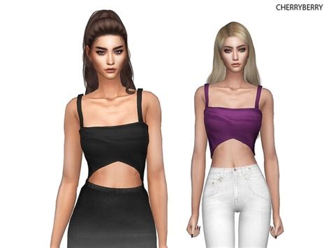 Satin Top By CherryBerrySim At TSR Sims 4 Updates