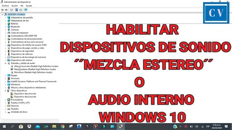 Habilitar Dispositivo El Audio Interno O Mezcla Estereo Windows 10 Solución Youtube
