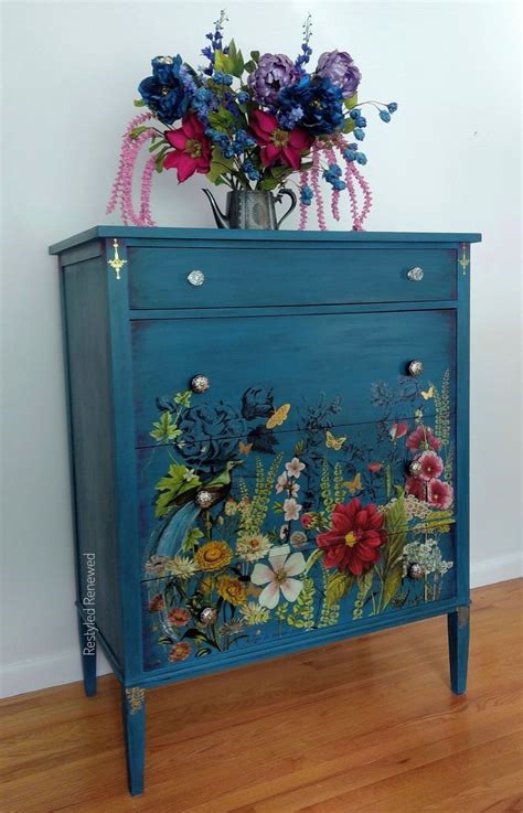 Floral Funky Painted Furniture Painted Furniture Decoupage Furniture