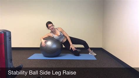 Stability Ball Side Leg Raise Youtube