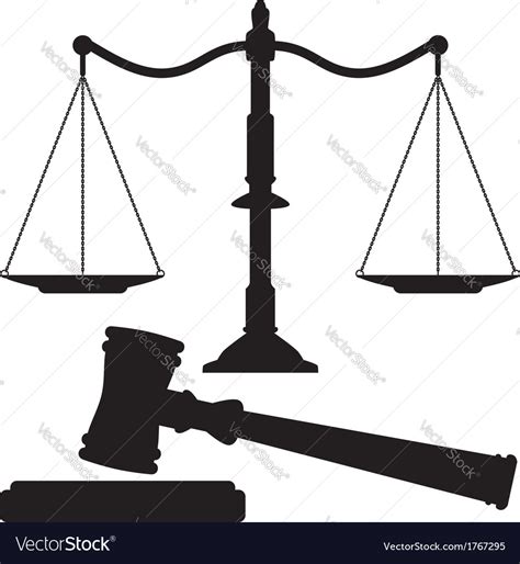 Scales Justice And Gavel Royalty Free Vector Image