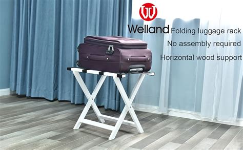 Welland Wood Foldable Luggage Rack Holder Luggage Stand For