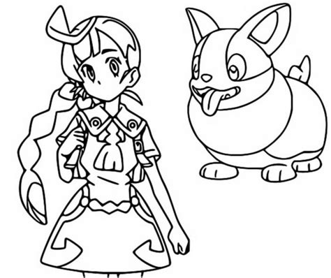 Coloring Page Pokémon Season 23 Journeys Chloe And Yamper 4