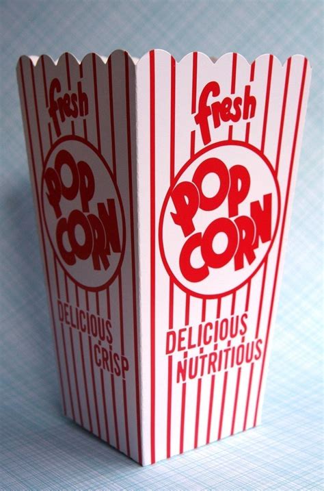 Retro Popcorn Boxes Set Of 6 Red And White Carnival