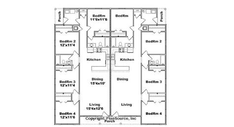 J1472d 4 Bedroom Duplex Plan PlanSource Inc