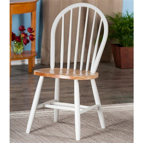 Winsome Wood Windsor Chair In Natural And White Finish Set Of 2