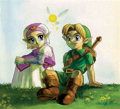 Navi The Fairy Young Link And Princess Zelda The