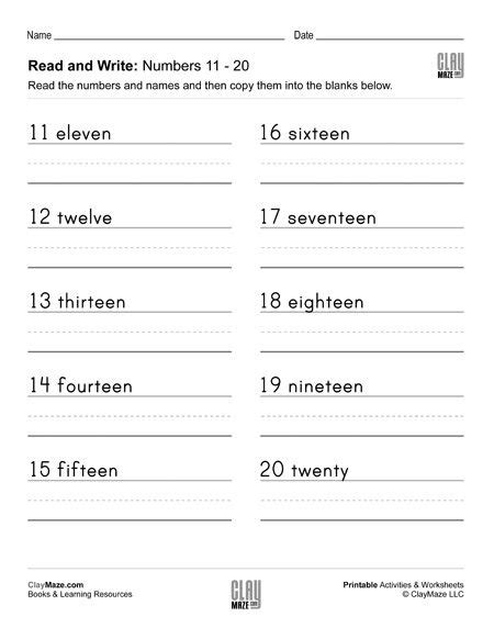 Number And Number Word Writing Practice Worksheet For The Numbers 11