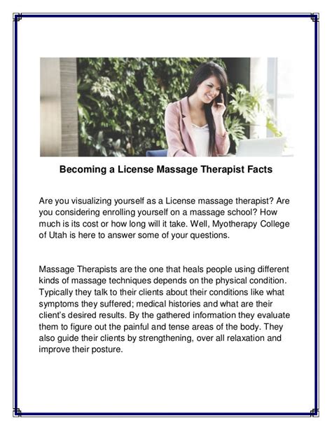 Becoming A License Massage Therapist Facts
