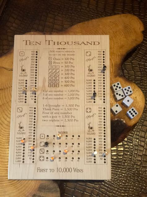 Farkle Score Board 10000 Ten Thousand Dice Game Wooden Etsy Canada