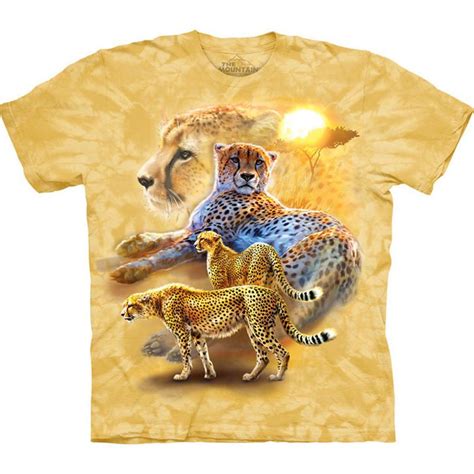 The Mountain Serengeti Gold Cheetahs Animal Collage T Shirt S 3xl New