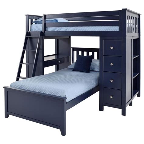 Haus Blue Twin Over Twin Bunk Bed Wdesk And Chest El Dorado Furniture
