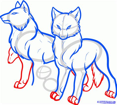 How To Draw A Wolf Pack Pack Of Wolves Step 6 Wolf Drawing Drawing