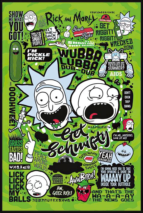 Rick And Morty Tv Show Poster Print Infographic Quotes