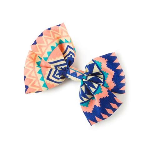 Multi Color Aztec Print Chiffon Bow Hair Clip Claires Bow Hair