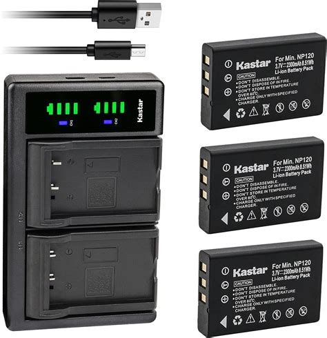 kastar 3 pack np 120 battery and ltd2 usb charger