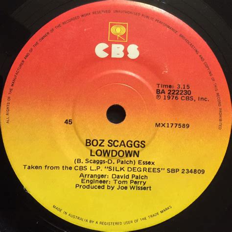 Boz Scaggs Lowdown Harbor Lights 1976 Vinyl Discogs