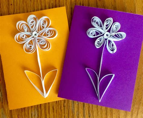 Quilling With Kids Simple Quilled Flower Card 5 Steps With Pictures Instructables