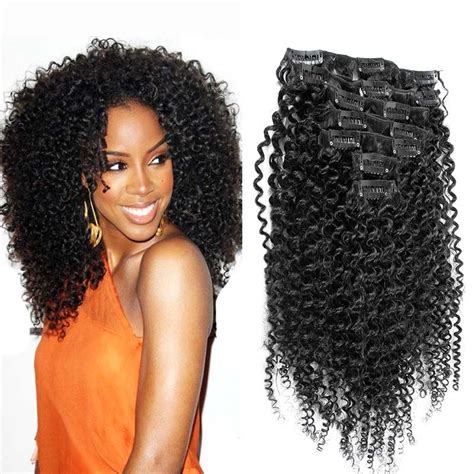 Clip In Afro Hair Extension 100g African American Clip In Human Hair Extensions Hair Extensions