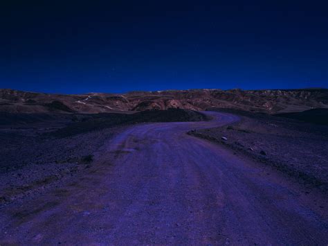 Desert Road At Night Wallpaper High Definition High Resolution Hd
