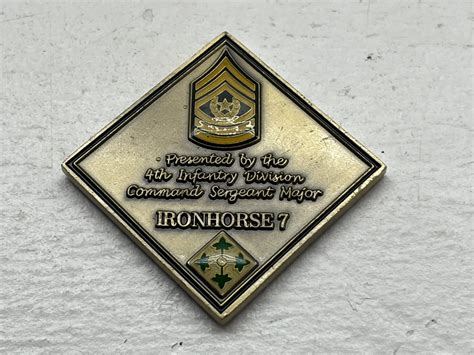 4th Infantry Division M Ironhorse 7 Csm Challenge Coin Command Sergeant