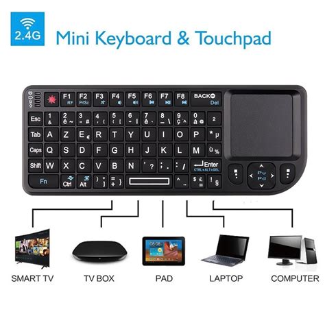 Hot Mini 2 4g Rf Wireless Keyboard Spanish French Russian English Keyboard Backlight Touchpad