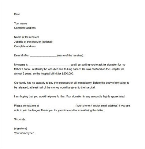 Sample Letter Requesting Financial Assistance For Medical Bills Emma