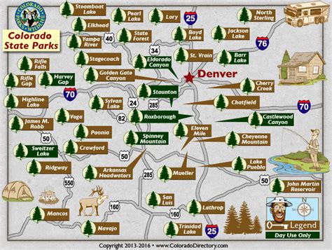 Colorado State Parks Map Co Vacation Directory