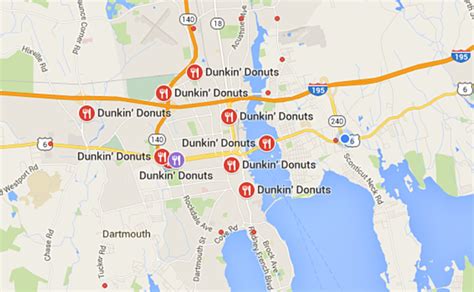 Dunkin Donuts Map Of Locations World Map
